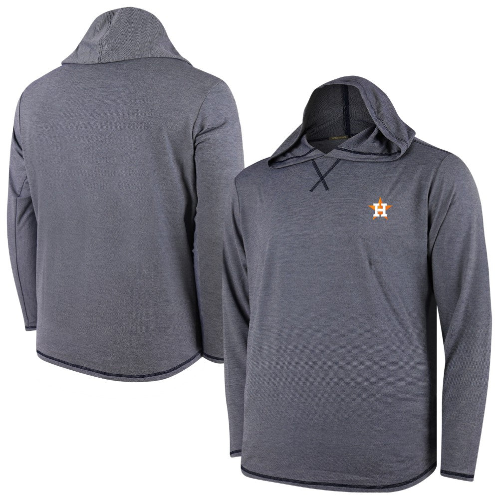 Houston Astros Butter Stripe Tri-Blend Long Sleeve Hoodie T-Shirt - Navy