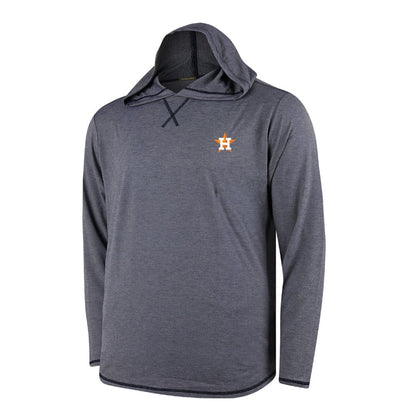 Houston Astros Butter Stripe Tri-Blend Long Sleeve Hoodie T-Shirt - Navy