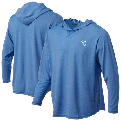 Kansas City Royals Butter Stripe Tri-Blend Long Sleeve Hoodie T-Shirt - Royal