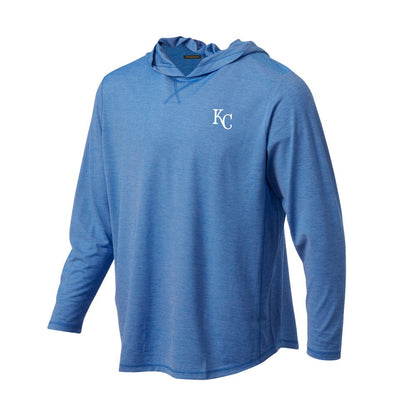 Kansas City Royals Butter Stripe Tri-Blend Long Sleeve Hoodie T-Shirt - Royal