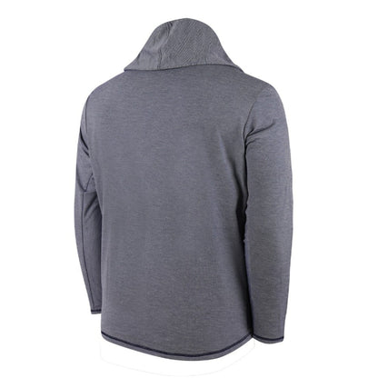 Detroit Tigers Butter Stripe Tri-Blend Long Sleeve Hoodie T-Shirt - Navy