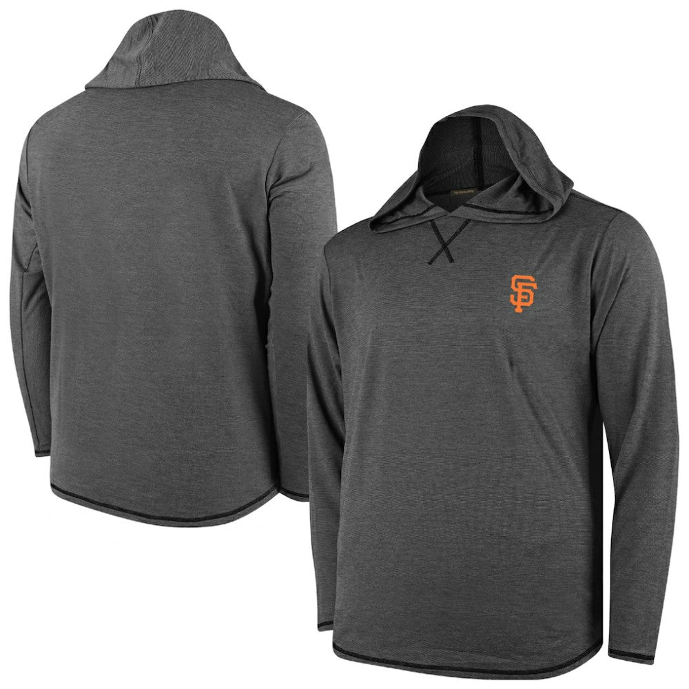 San Francisco Giants Butter Stripe Tri-Blend Long Sleeve Hoodie T-Shirt - Black