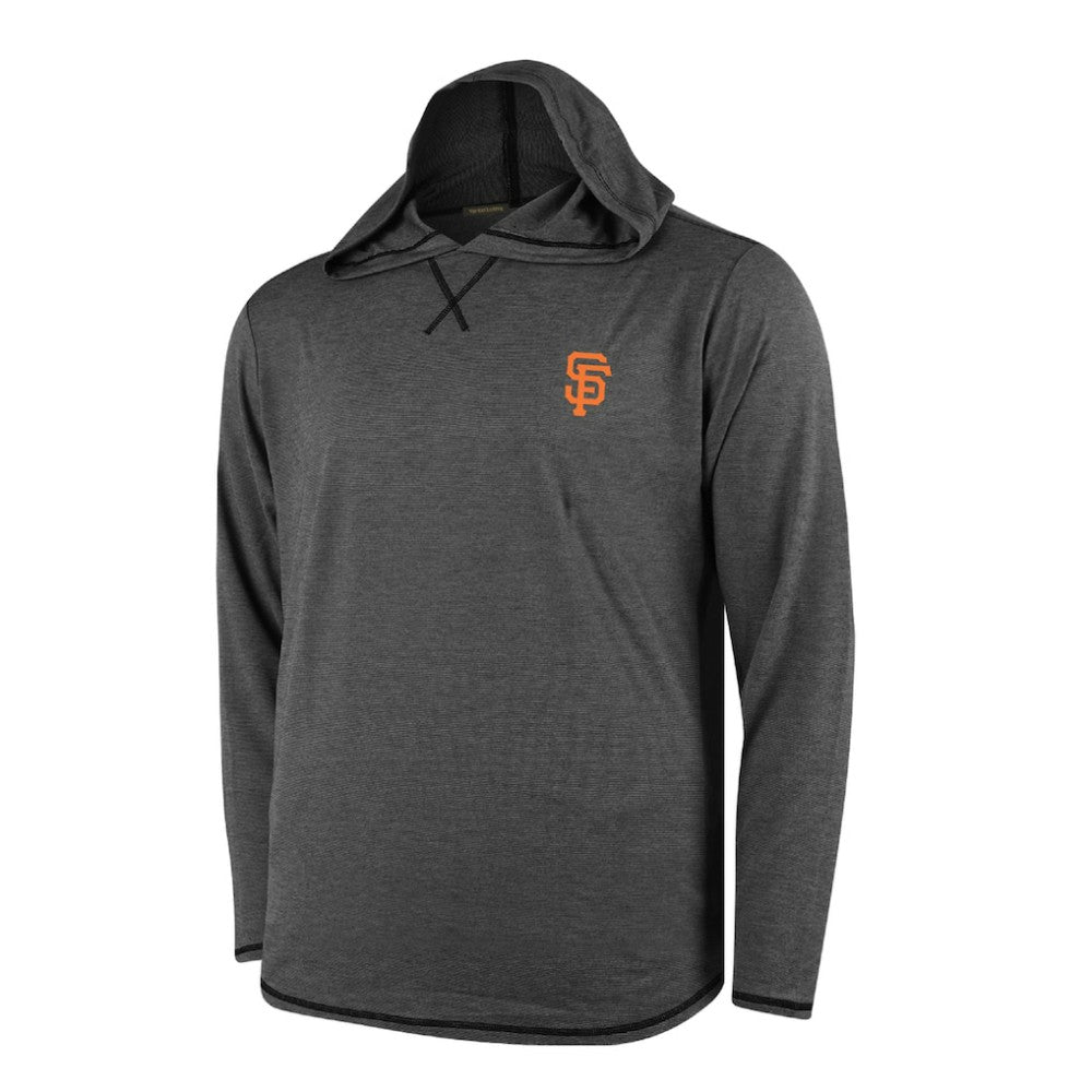San Francisco Giants Butter Stripe Tri-Blend Long Sleeve Hoodie T-Shirt - Black