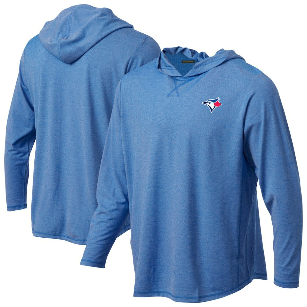 Toronto Blue Jays Butter Stripe Tri-Blend Long Sleeve Hoodie T-Shirt - Royal