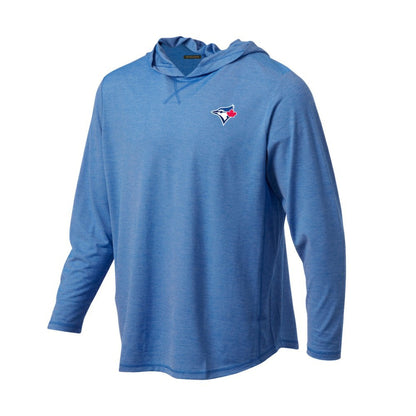 Toronto Blue Jays Butter Stripe Tri-Blend Long Sleeve Hoodie T-Shirt - Royal
