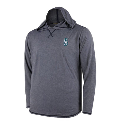 Seattle Mariners Butter Stripe Tri-Blend Long Sleeve Hoodie T-Shirt - Navy