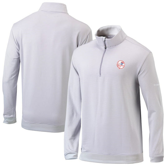 New York Yankees Omni-Wick Even Lie Quarter-Zip Pullover Top - Gray | Columbia