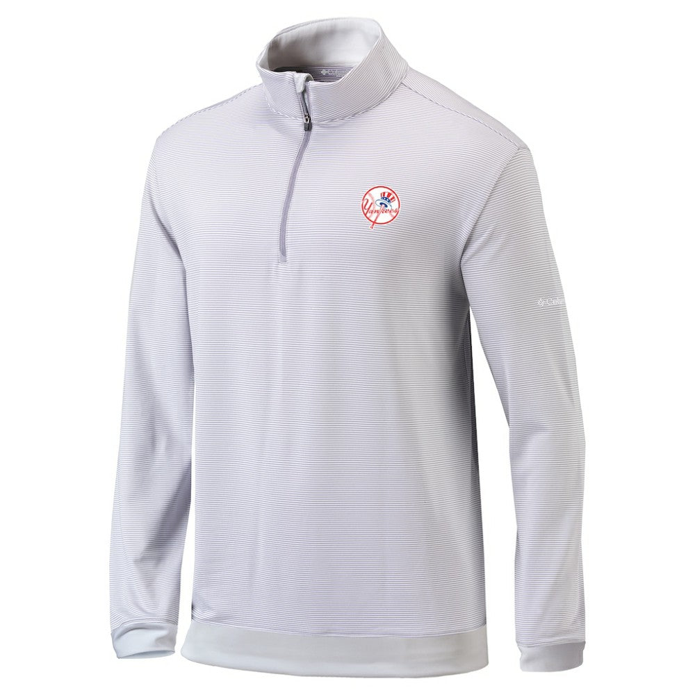 New York Yankees Omni-Wick Even Lie Quarter-Zip Pullover Top - Gray | Columbia