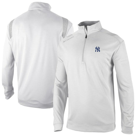 New York Yankees Oakland Downs Omni-Wick Quarter-Zip Top - White | Columbia