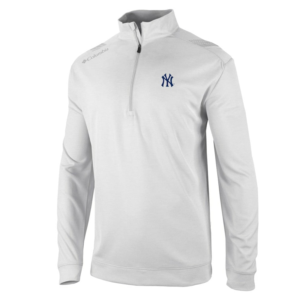 New York Yankees Oakland Downs Omni-Wick Quarter-Zip Top - White | Columbia