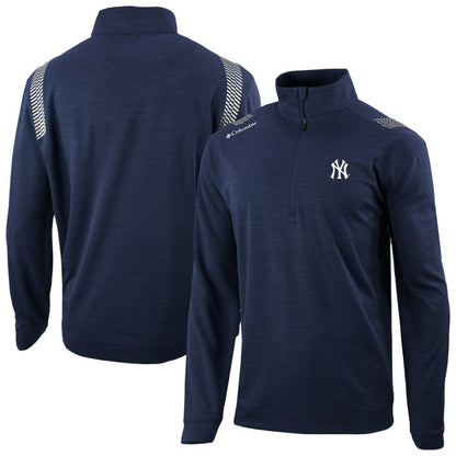 New York Yankees Oakland Downs Omni-Wick Quarter-Zip Top - Navy | Columbia