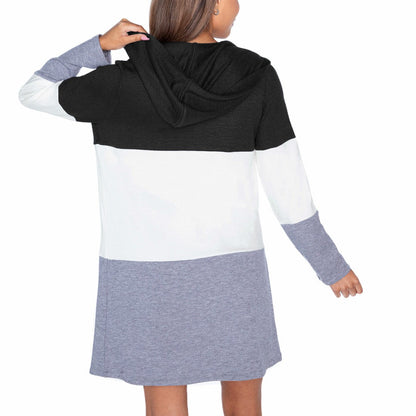Miami Dolphins Gameday Couture Women's Tri-Blend Color Block Lightweight Cardigan Hoodie - Black sale