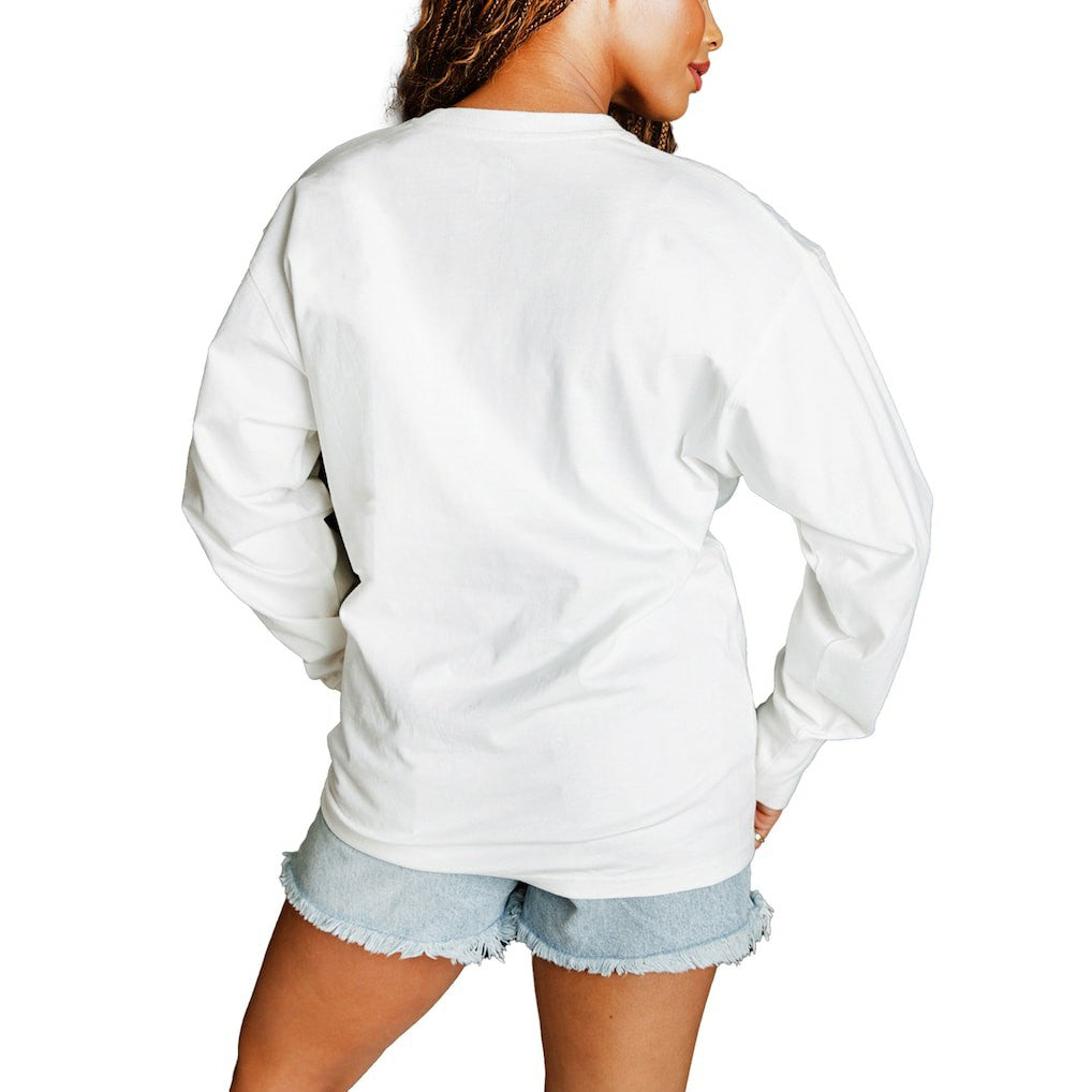Carolina Panthers Gameday Couture Women's Classic Comeback Oversized Long Sleeve T-Shirt - White outlet