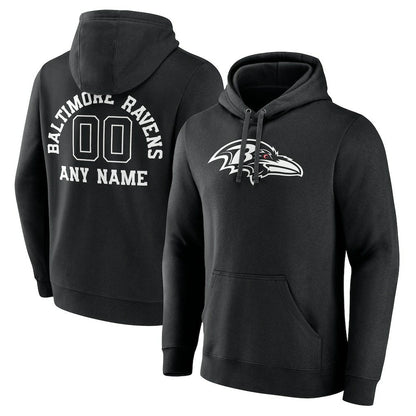 Baltimore Ravens Personalized Name & Number Pullover Hoodie - Black sale