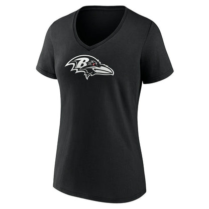 Baltimore Ravens Women's Personalized Name & Number Monochrome V-Neck T-Shirt - Black on sale