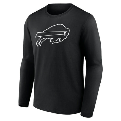 Buffalo Bills Personalized Name & Number Monochrome Long Sleeve T-Shirt - Black cheap