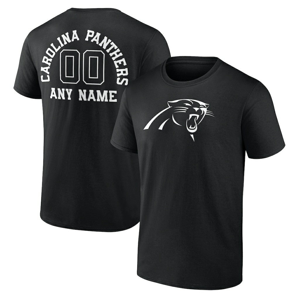 Carolina Panthers Personalized Name & Number Monochrome T-Shirt - Black cheap