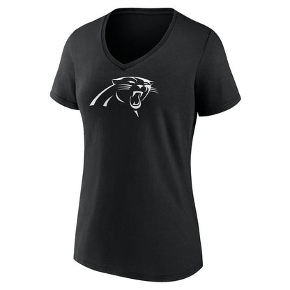 Carolina Panthers Women's Personalized Name & Number Monochrome V-Neck T-Shirt - Black outlet