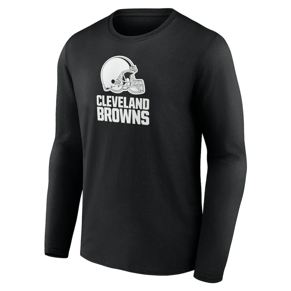 Cleveland Browns Personalized Name & Number Monochrome Long Sleeve T-Shirt - Black cheap