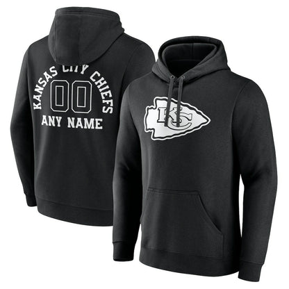 Kansas City Chiefs Personalized Name & Number Pullover Hoodie - Black discount