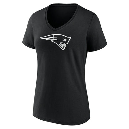 New England Patriots Women's Personalized Name & Number Monochrome V-Neck T-Shirt - Black sale