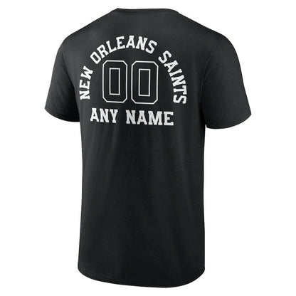 New Orleans Saints Personalized Name & Number Monochrome T-Shirt - Black online