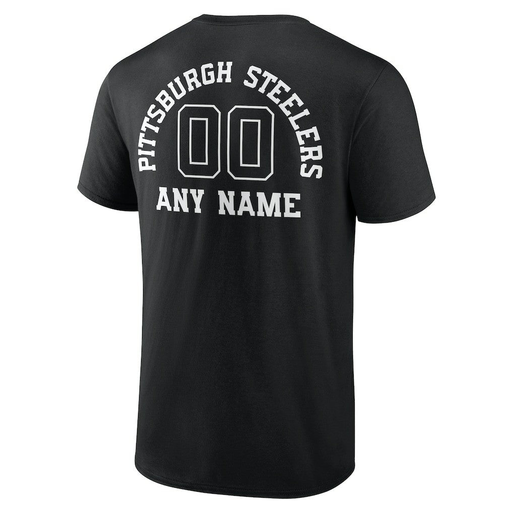 Pittsburgh Steelers Personalized Name & Number Monochrome T-Shirt - Black cheap