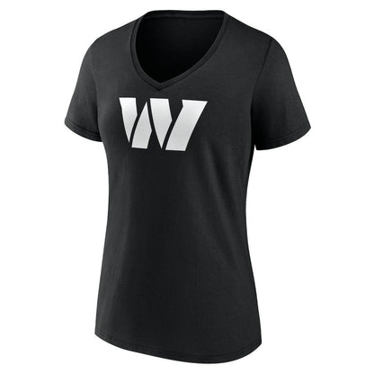 Washington Commanders Women's Personalized Name & Number Monochrome V-Neck T-Shirt - Black outlet