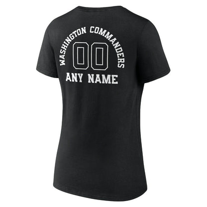 Washington Commanders Women's Personalized Name & Number Monochrome V-Neck T-Shirt - Black outlet