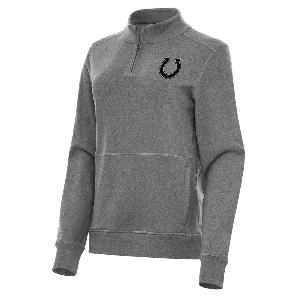Indianapolis Colts Antigua Women's Crush Quarter-Zip Top - Heather Black cheap