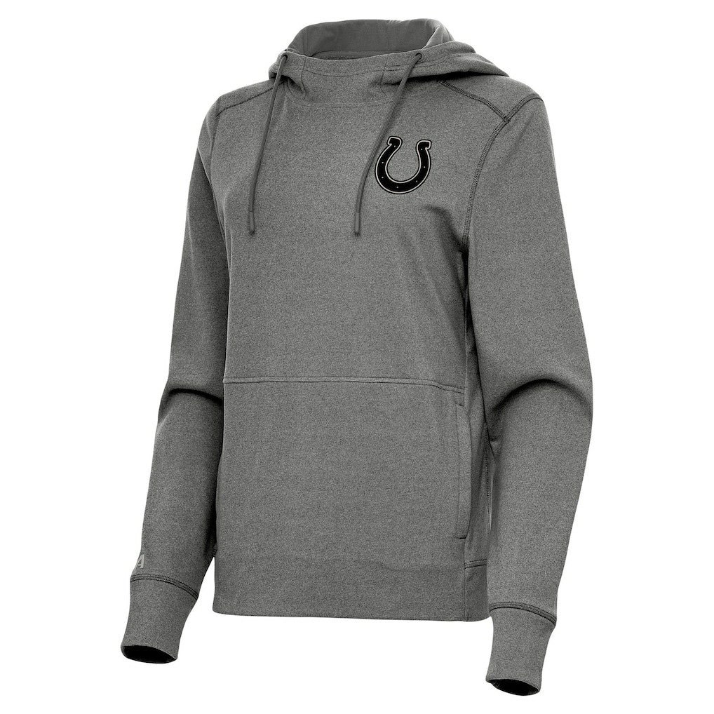 Indianapolis Colts Antigua Women's Justice Pullover Hoodie - Heather Black discount