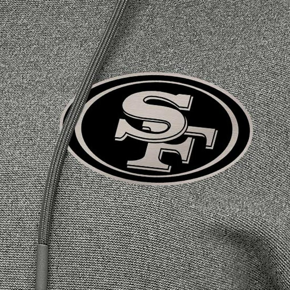 San Francisco 49ers Antigua Women's Justice Pullover Hoodie - Heather Black discount