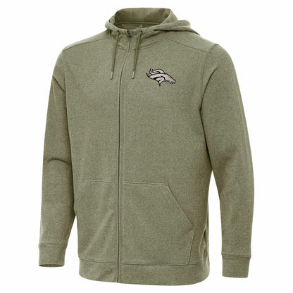 Denver Broncos Antigua Effortless Full-Zip Hoodie Jacket - Olive outlet