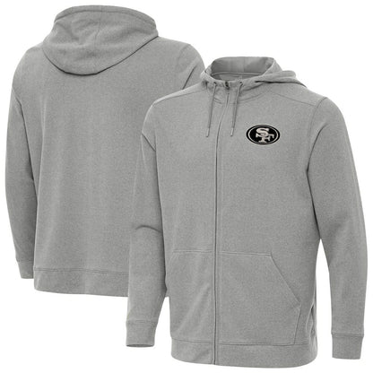 San Francisco 49ers Antigua Effortless Full-Zip Hoodie Jacket - Heather Gray sale