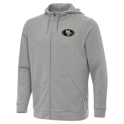 San Francisco 49ers Antigua Effortless Full-Zip Hoodie Jacket - Heather Gray sale
