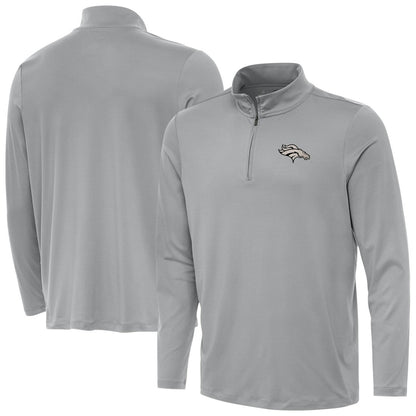 Denver Broncos Antigua Reprocess Quarter-Zip Top - Gray cheap