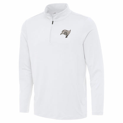 Tampa Bay Buccaneers Antigua Reprocess Quarter-Zip Top - White discount