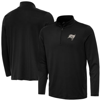 Tampa Bay Buccaneers Antigua Reprocess Quarter-Zip Top - Black sale