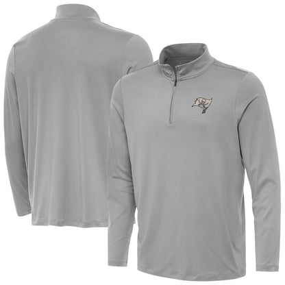 Tampa Bay Buccaneers Antigua Reprocess Quarter-Zip Top - Gray cheap