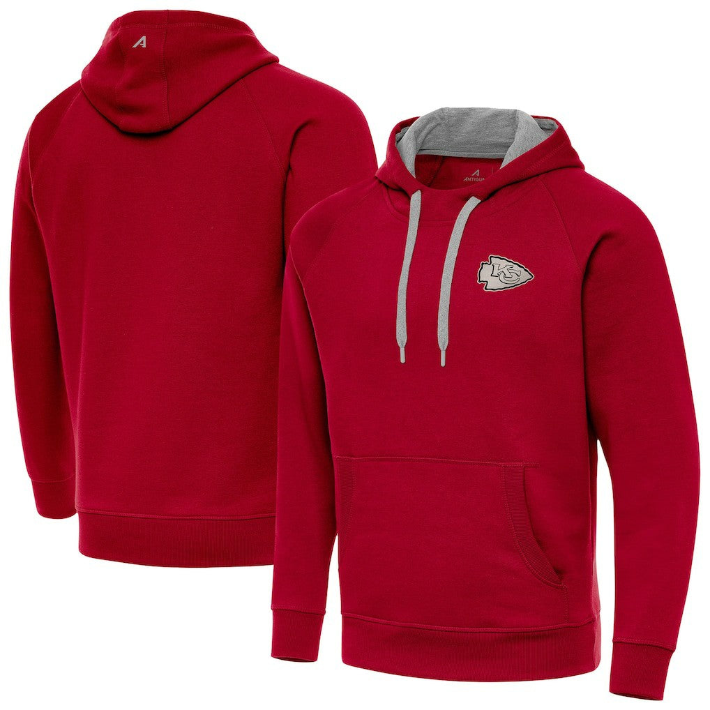 Kansas City Chiefs Antigua Brushed Carbon Victory Pullover Hoodie - Red on sale