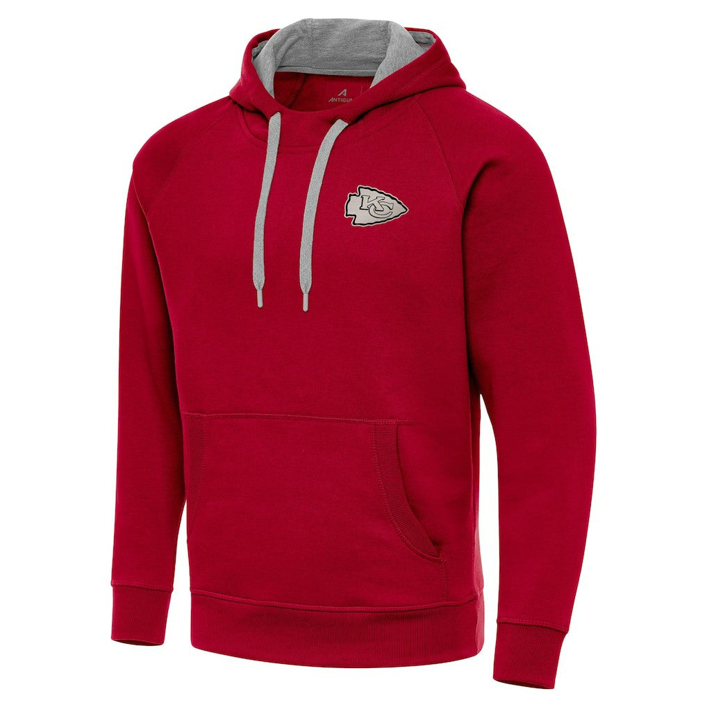 Kansas City Chiefs Antigua Brushed Carbon Victory Pullover Hoodie - Red on sale