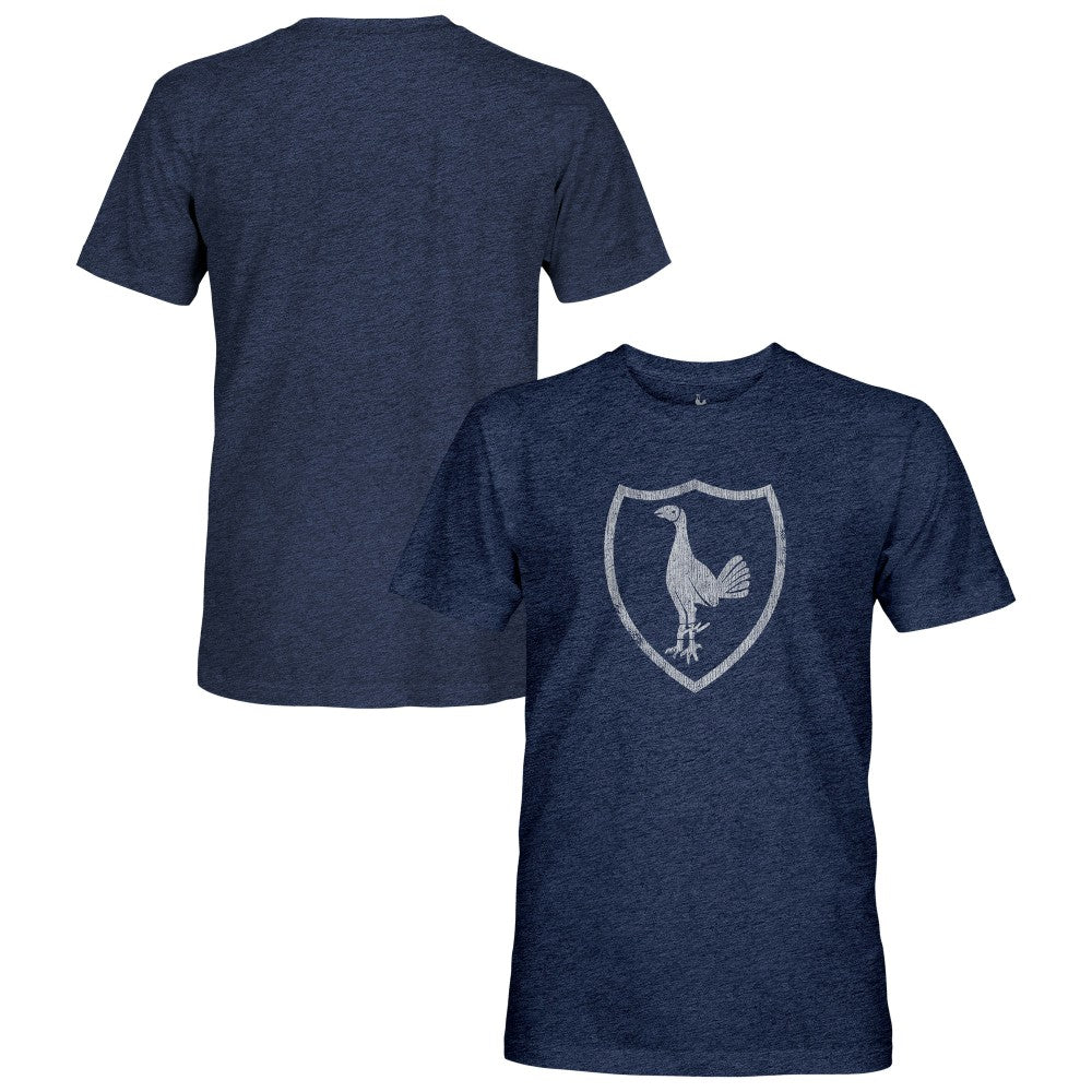 Tottenham Hotspur 1863FC Retro Monochrome Badge Vintage Tri-Blend T-Shirt - Navy outlet