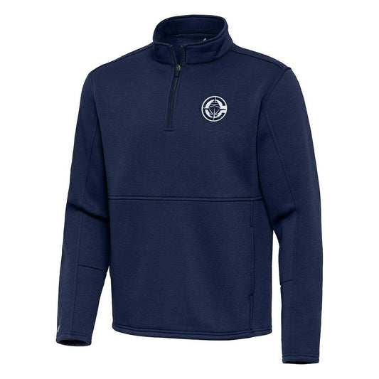LA Clippers Antigua Twist Quarter-Zip Pullover Top - Navy on sale