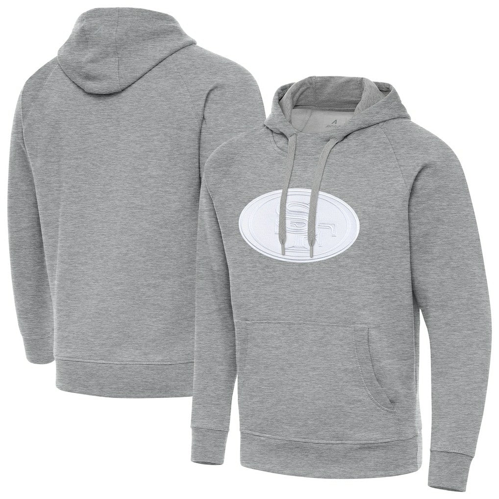 San Francisco 49ers Antigua Victory Pullover Hoodie - Heather Gray discount