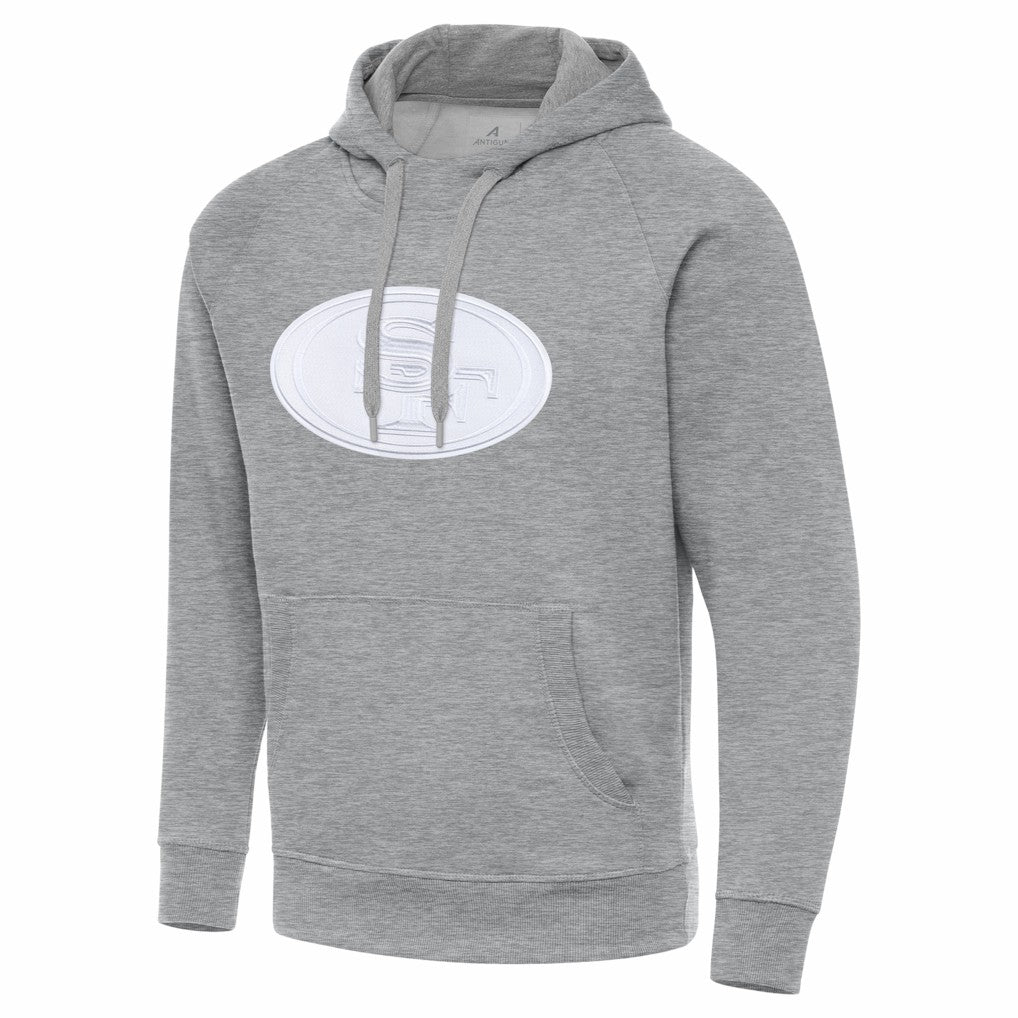 San Francisco 49ers Antigua Victory Pullover Hoodie - Heather Gray discount