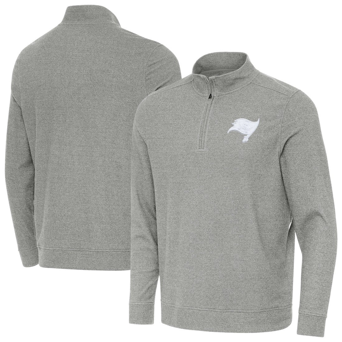 Tampa Bay Buccaneers Antigua Subtle Quarter-Zip Jacket - Heather Gray cheap