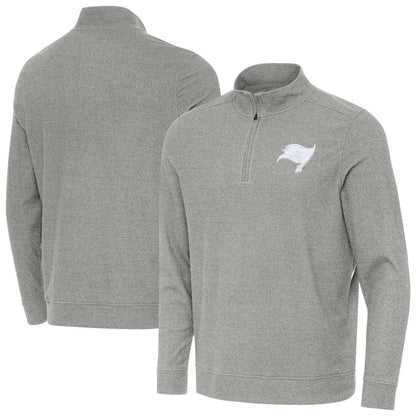 Tampa Bay Buccaneers Antigua Subtle Quarter-Zip Jacket - Heather Gray cheap