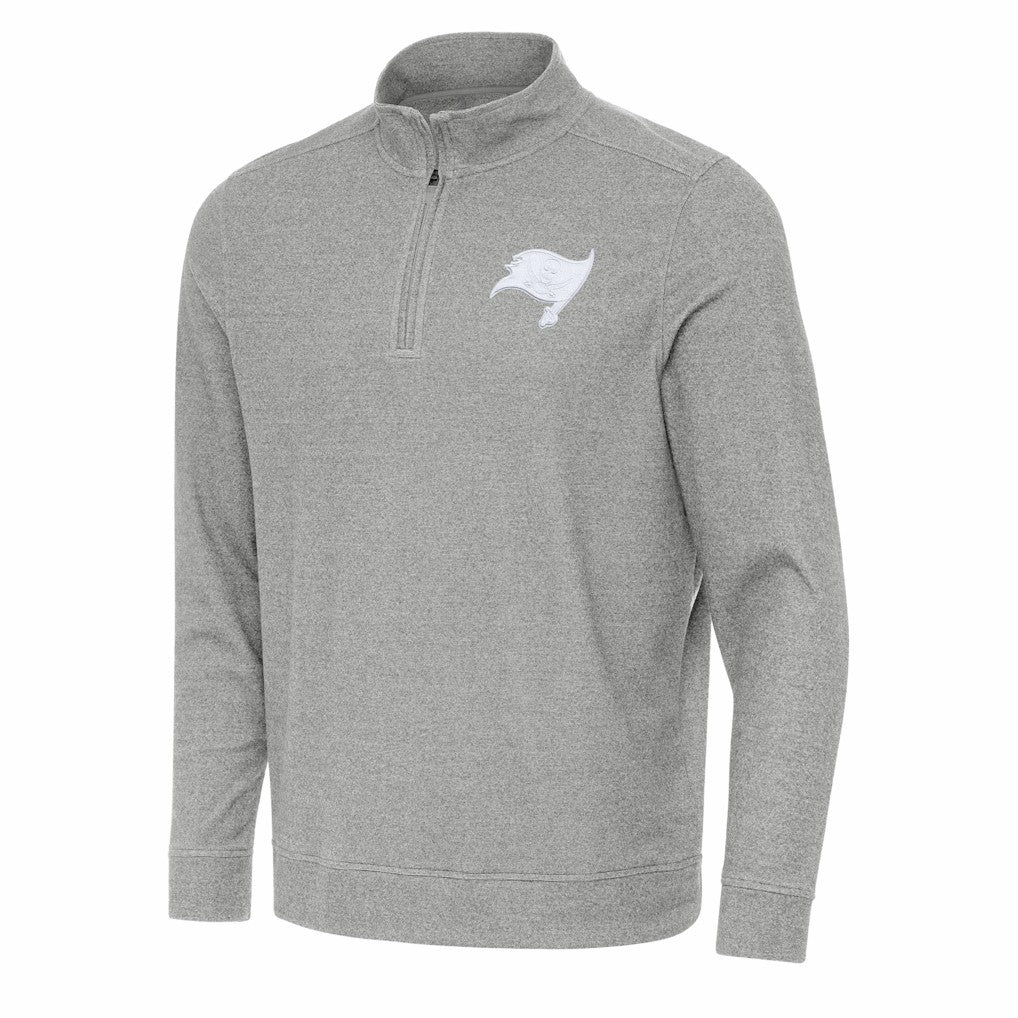 Tampa Bay Buccaneers Antigua Subtle Quarter-Zip Jacket - Heather Gray cheap
