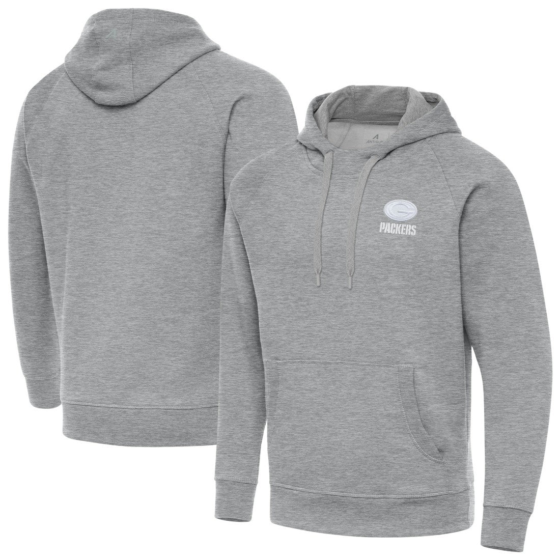 Green Bay Packers Antigua Victory Pullover Hoodie - Heather Gray sale