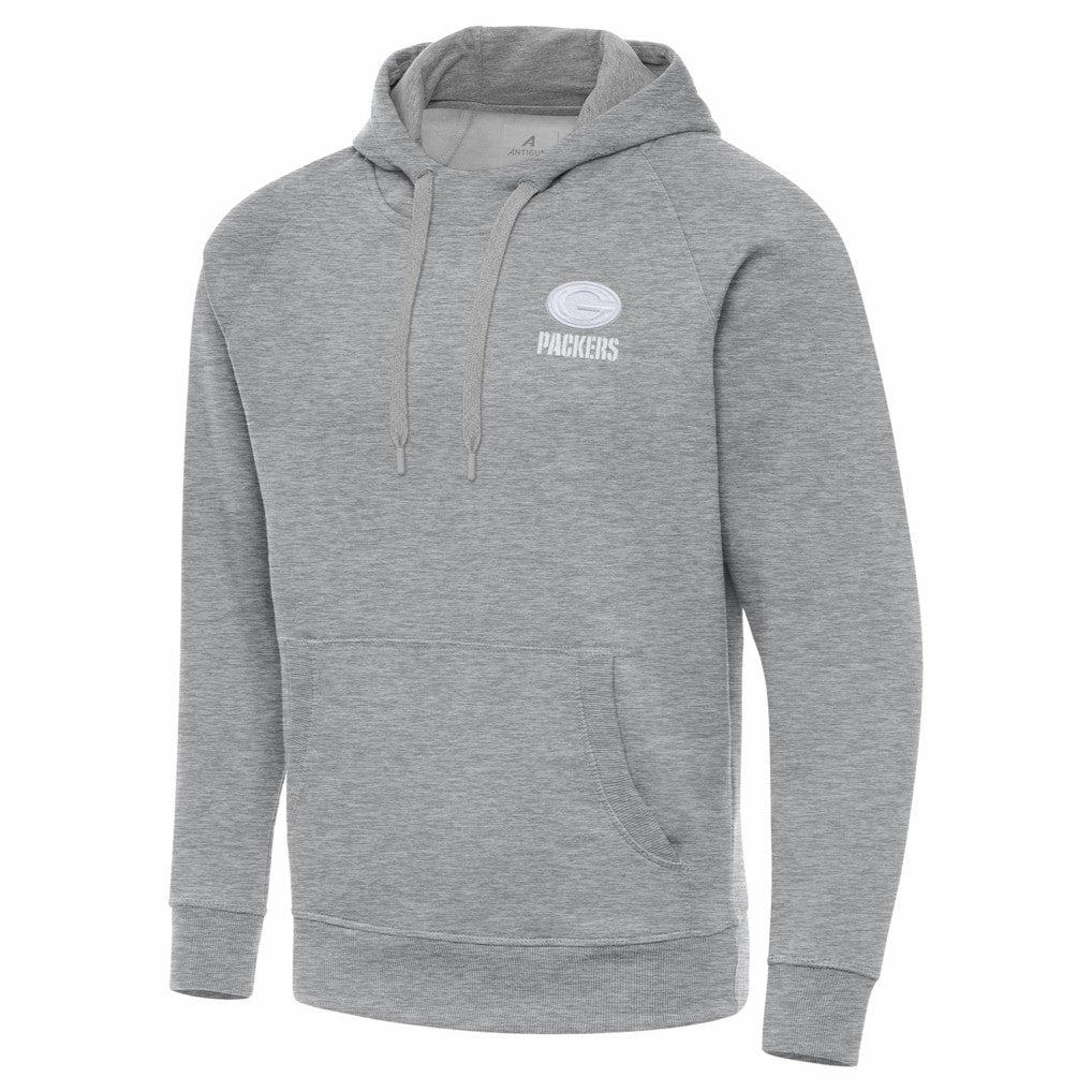 Green Bay Packers Antigua Victory Pullover Hoodie - Heather Gray sale